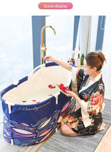 Load image into Gallery viewer, Bath Sauna Adult Folding Bathtub Bath Barrel Household Large Tub Bath Barrel Thickened Adult Bath Tub Full Body Hot Tub Banheira