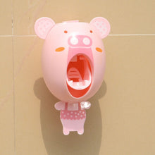 Load image into Gallery viewer, Cartoon Toothpaste Dispenser Strong Suction Sucker Bathroom Accessories Set Toothbrush Holder Automatic Tooth Brush Holder Child

