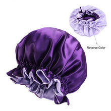 Load image into Gallery viewer, Soild Color Extra Large Satin Silk Bonnet Sleep Cap  Chemotherapy Shower Caps Premium Elastic Band Hats
