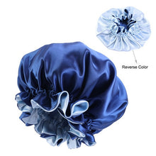 Load image into Gallery viewer, Soild Color Extra Large Satin Silk Bonnet Sleep Cap  Chemotherapy Shower Caps Premium Elastic Band Hats
