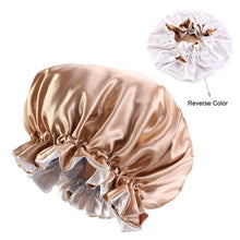Load image into Gallery viewer, Soild Color Extra Large Satin Silk Bonnet Sleep Cap  Chemotherapy Shower Caps Premium Elastic Band Hats

