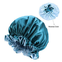 Load image into Gallery viewer, Soild Color Extra Large Satin Silk Bonnet Sleep Cap  Chemotherapy Shower Caps Premium Elastic Band Hats
